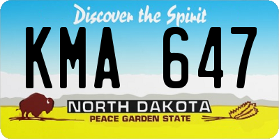 ND license plate KMA647