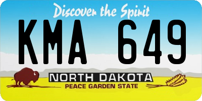 ND license plate KMA649