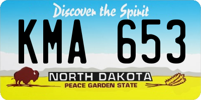 ND license plate KMA653