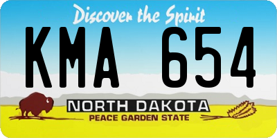 ND license plate KMA654