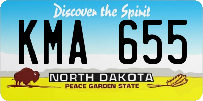 ND license plate KMA655