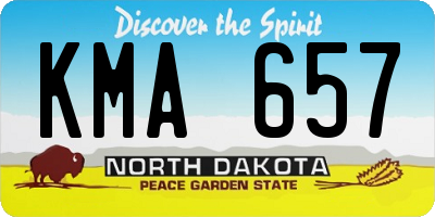 ND license plate KMA657
