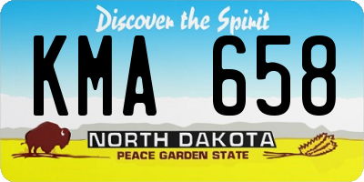 ND license plate KMA658