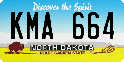ND license plate KMA664