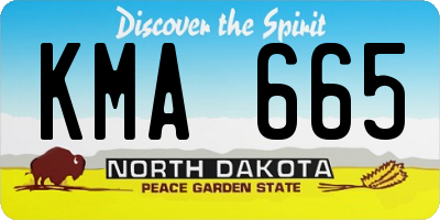 ND license plate KMA665