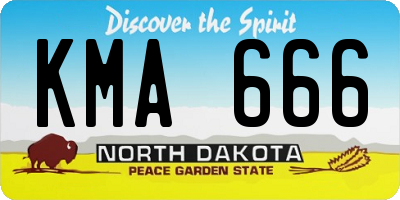 ND license plate KMA666