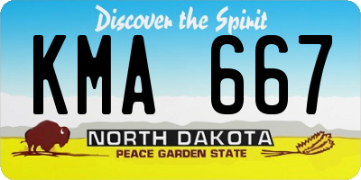ND license plate KMA667