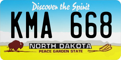 ND license plate KMA668