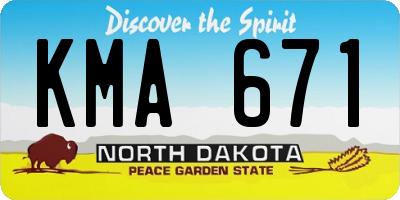 ND license plate KMA671