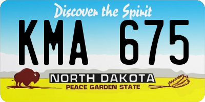 ND license plate KMA675