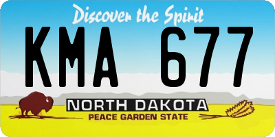 ND license plate KMA677