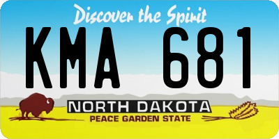 ND license plate KMA681