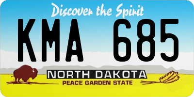 ND license plate KMA685