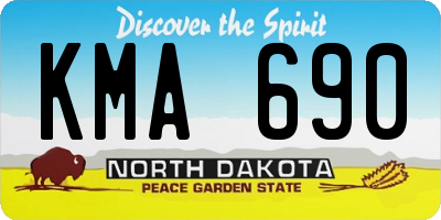 ND license plate KMA690