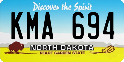 ND license plate KMA694