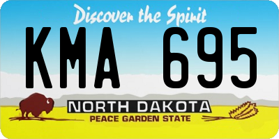 ND license plate KMA695