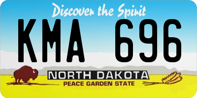 ND license plate KMA696
