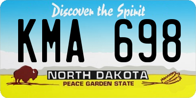 ND license plate KMA698