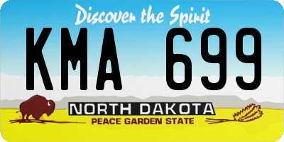 ND license plate KMA699