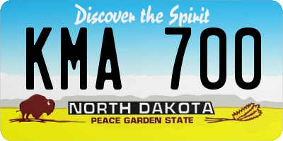 ND license plate KMA700