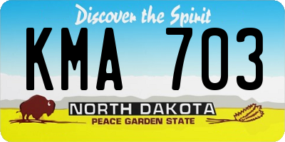 ND license plate KMA703