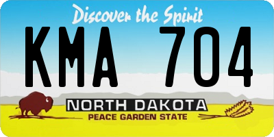 ND license plate KMA704