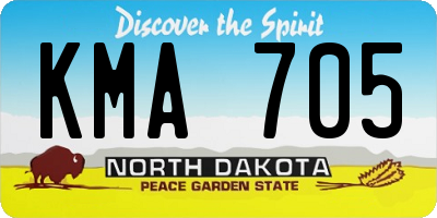 ND license plate KMA705