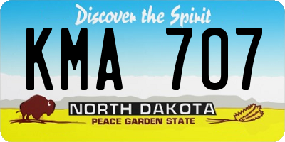 ND license plate KMA707