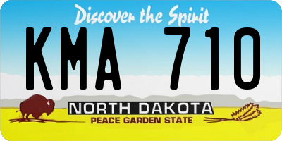ND license plate KMA710
