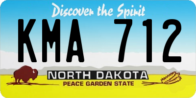 ND license plate KMA712