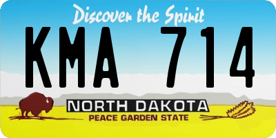 ND license plate KMA714