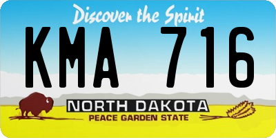 ND license plate KMA716