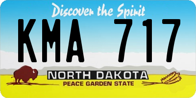 ND license plate KMA717