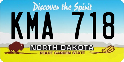 ND license plate KMA718
