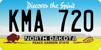 ND license plate KMA720