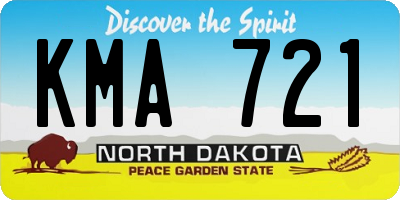 ND license plate KMA721
