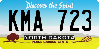 ND license plate KMA723