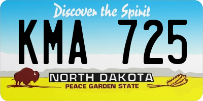 ND license plate KMA725
