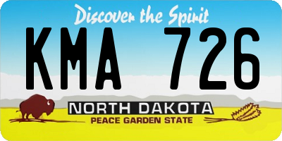 ND license plate KMA726