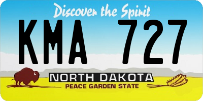 ND license plate KMA727