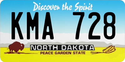ND license plate KMA728