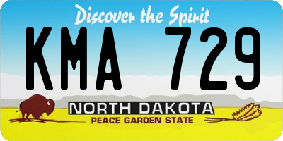 ND license plate KMA729