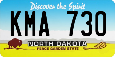 ND license plate KMA730