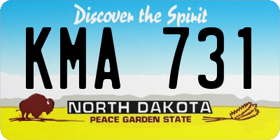 ND license plate KMA731