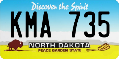 ND license plate KMA735