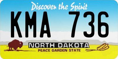 ND license plate KMA736