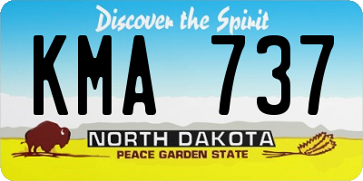ND license plate KMA737