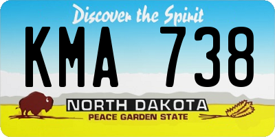 ND license plate KMA738