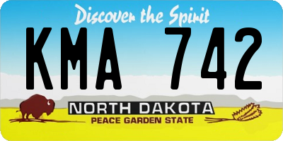 ND license plate KMA742