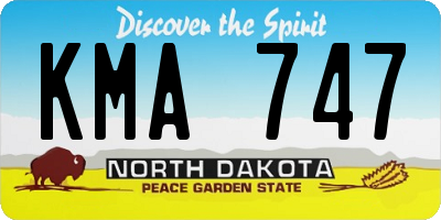 ND license plate KMA747
